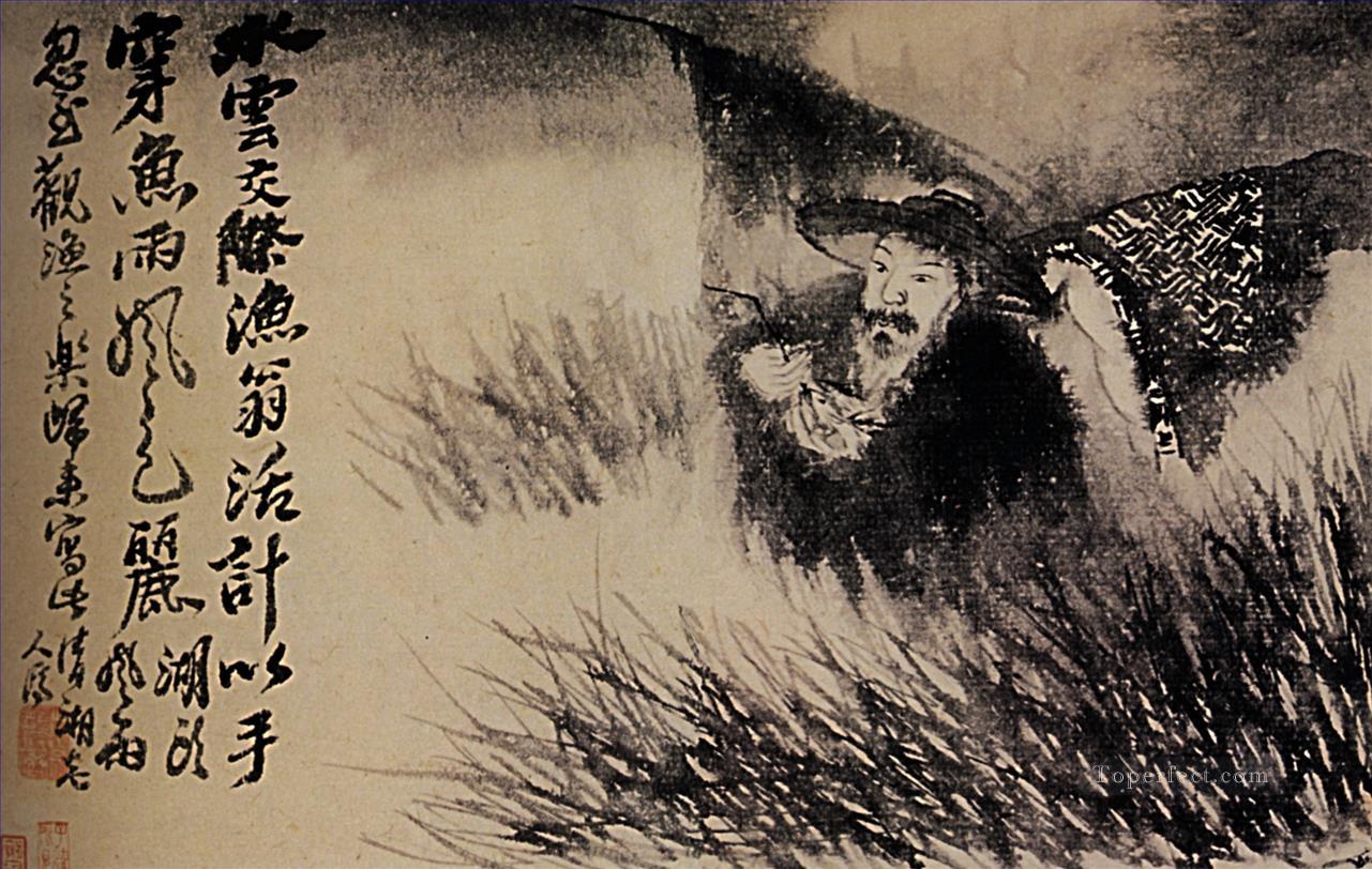 Shitao old water in the grass 1699 old China ink Oil Paintings